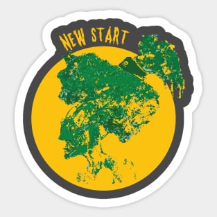 skull new start Sticker